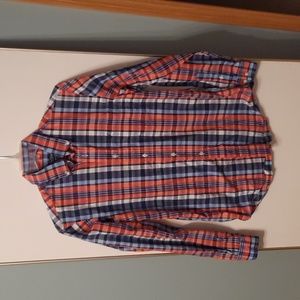 Nautica orange/blue plaid  Button-down